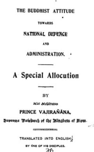 The Buddhist Attitude towards National Defence and Administration - 10013978